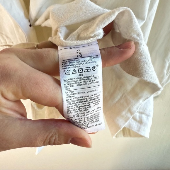 Old Navy Linen Blazer Sea Salt Size XL - Picture 4 of 9